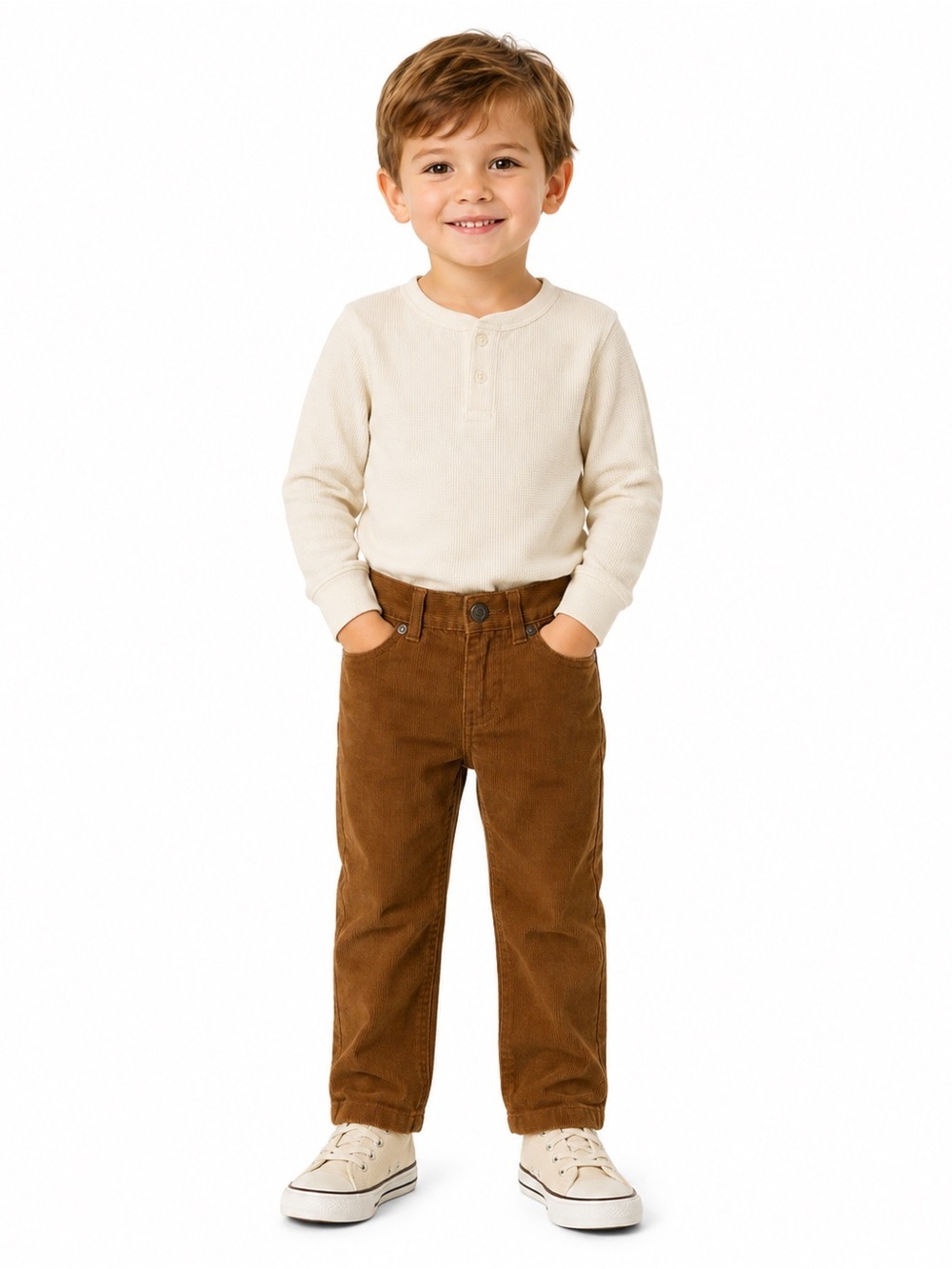 Janie and Jack Toddler Boys Straight Leg Corduroy Pants 4 Tan/Brown